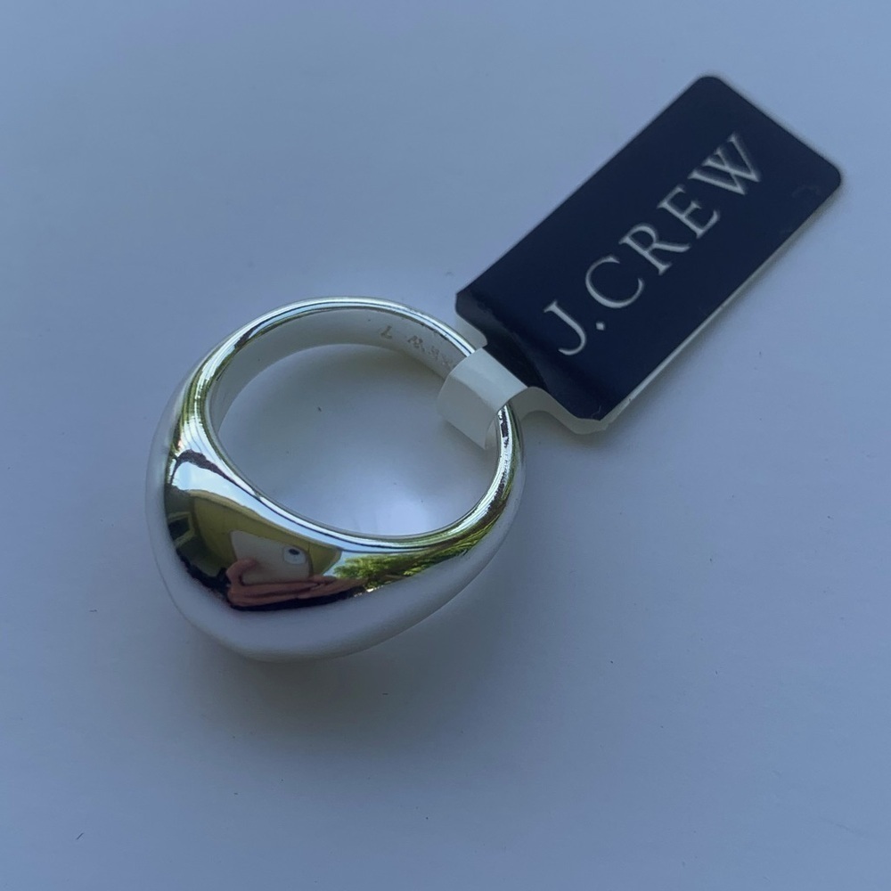 NWT J Crew Women’s Ring Size 6 7 Silver Sculpture Orb Minimalist
